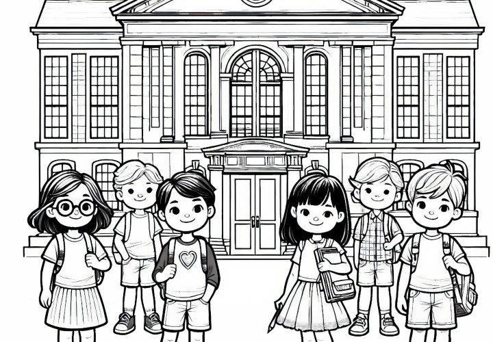 Desenho para colorir de crianças antes da escola grátis
