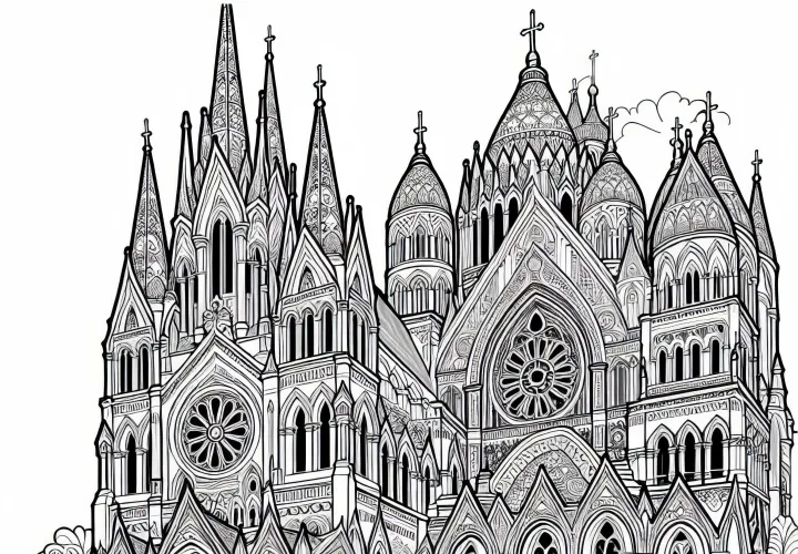 Бесплатная раскраска собора
