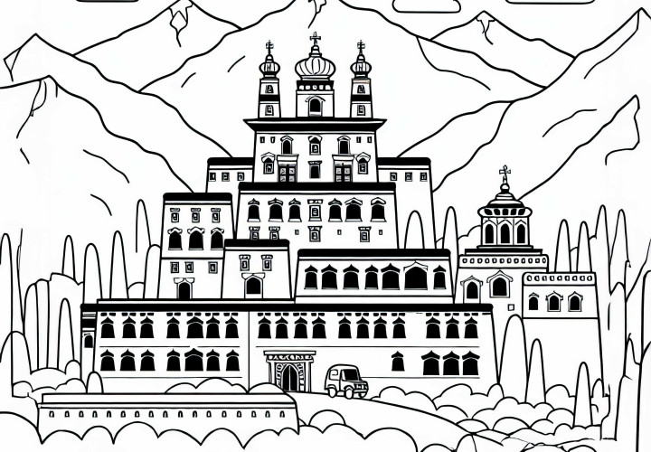 Бесплатная раскраска монастыря