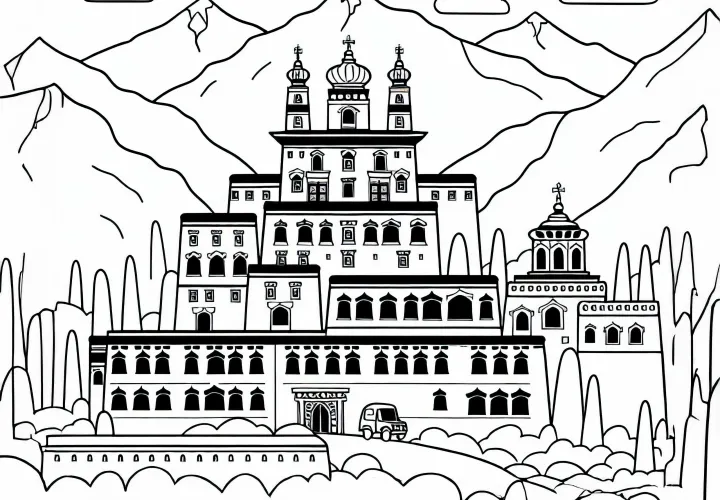 Бесплатная раскраска монастыря