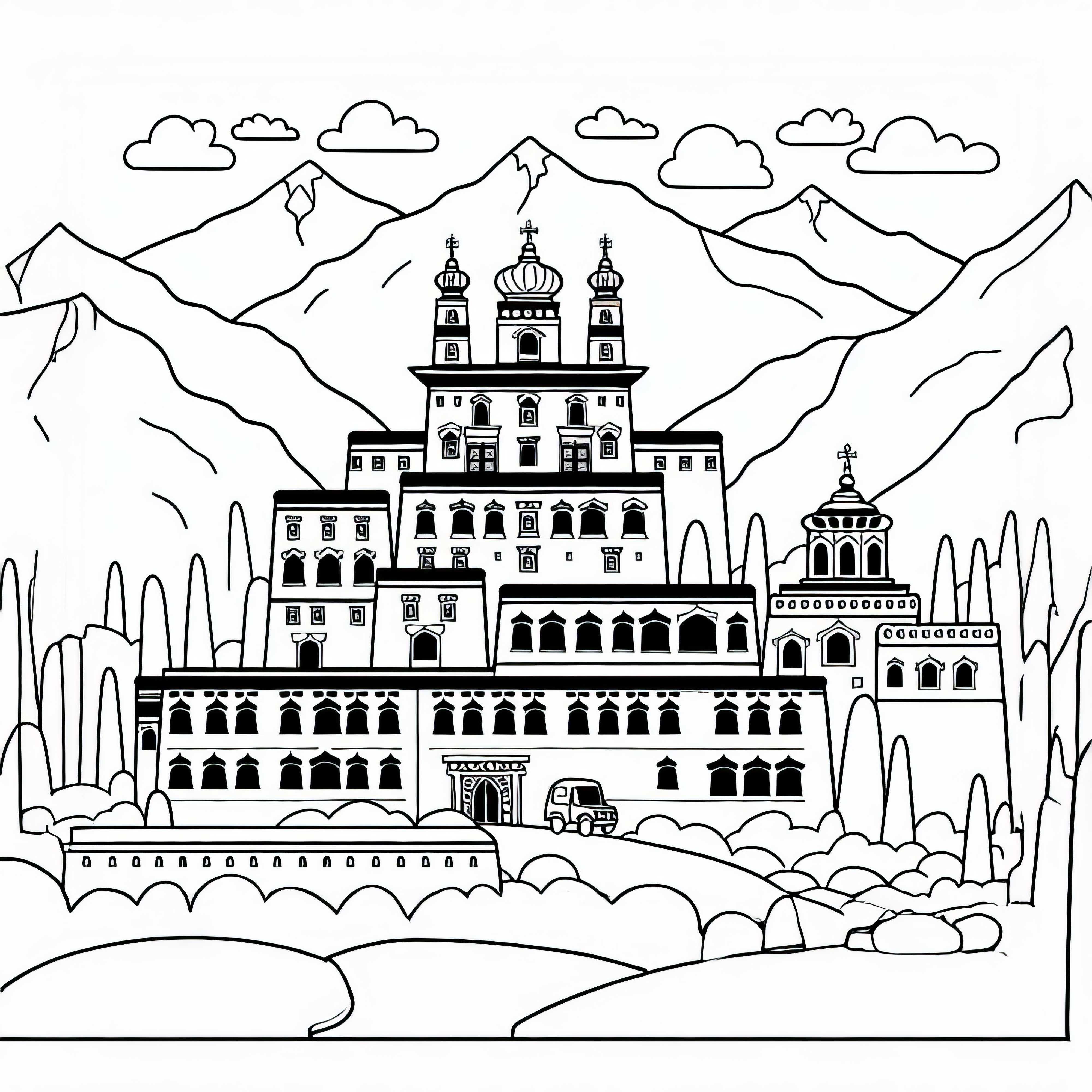 Шаблон для раскрашивания монастыря бесплатно Бесплатная раскраска монастыря