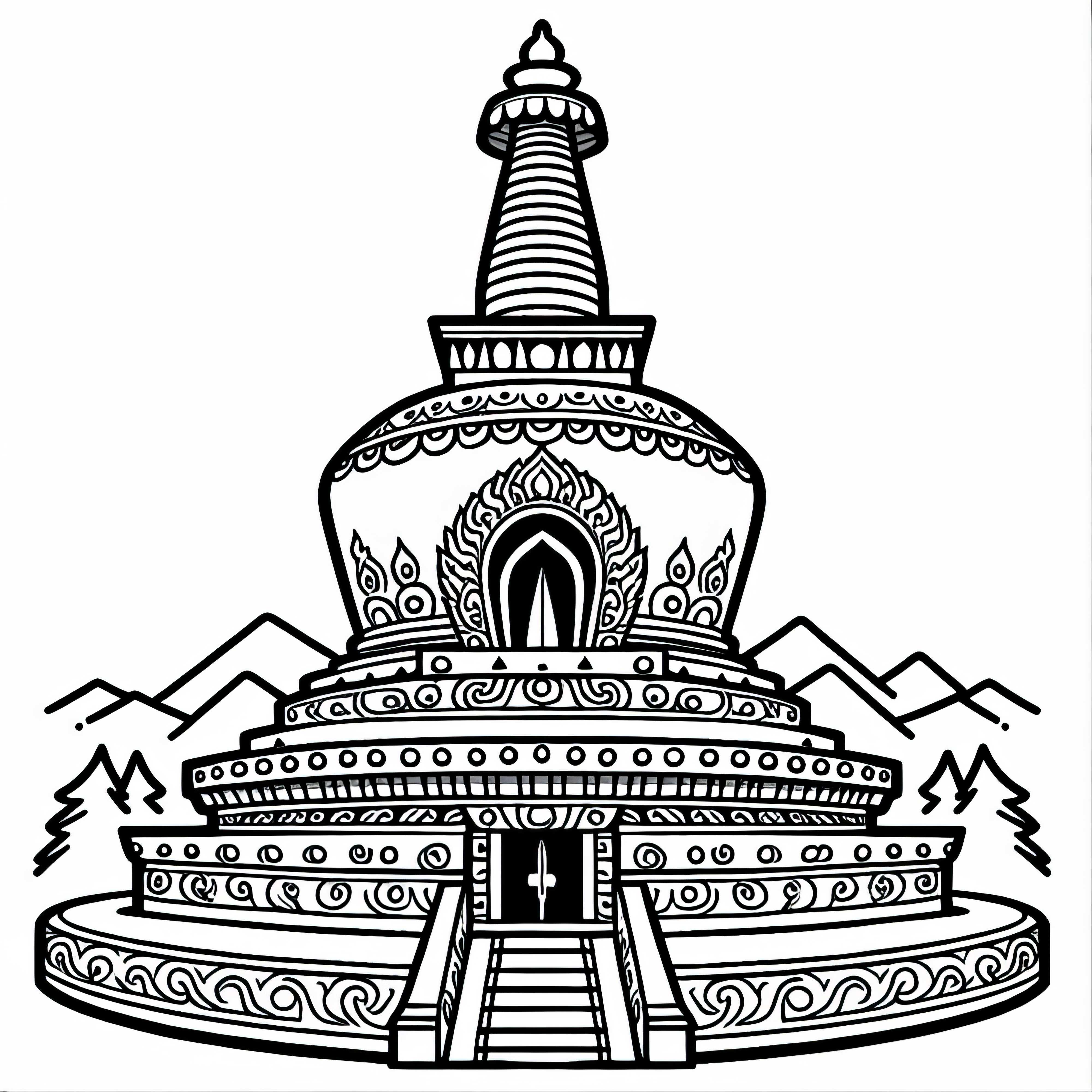 Стагнация раскраски бесплатно для раскрашивания и скачивания Скачать и раскрасить бесплатный шаблон ступы