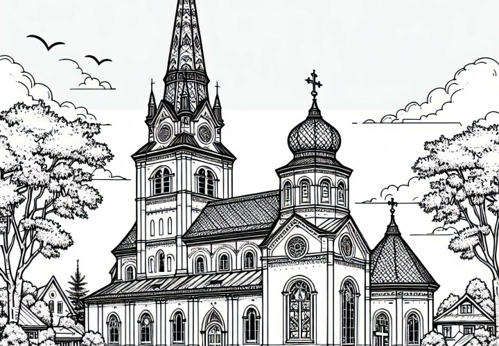Раскраска для церкви – Бесплатная загрузка