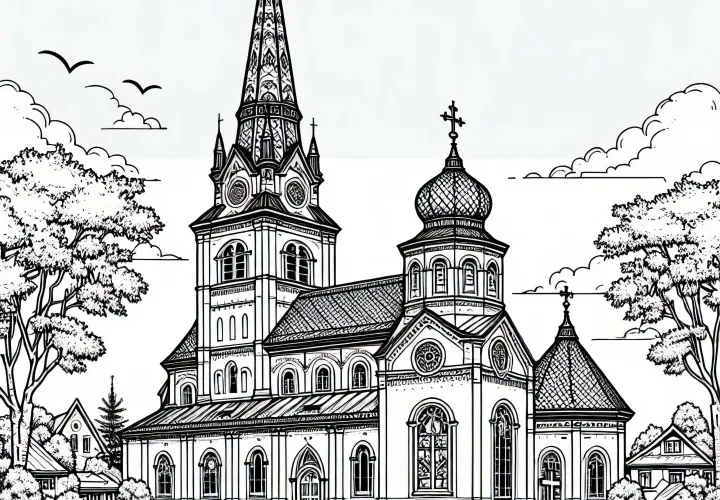 Раскраска для церкви – Бесплатная загрузка