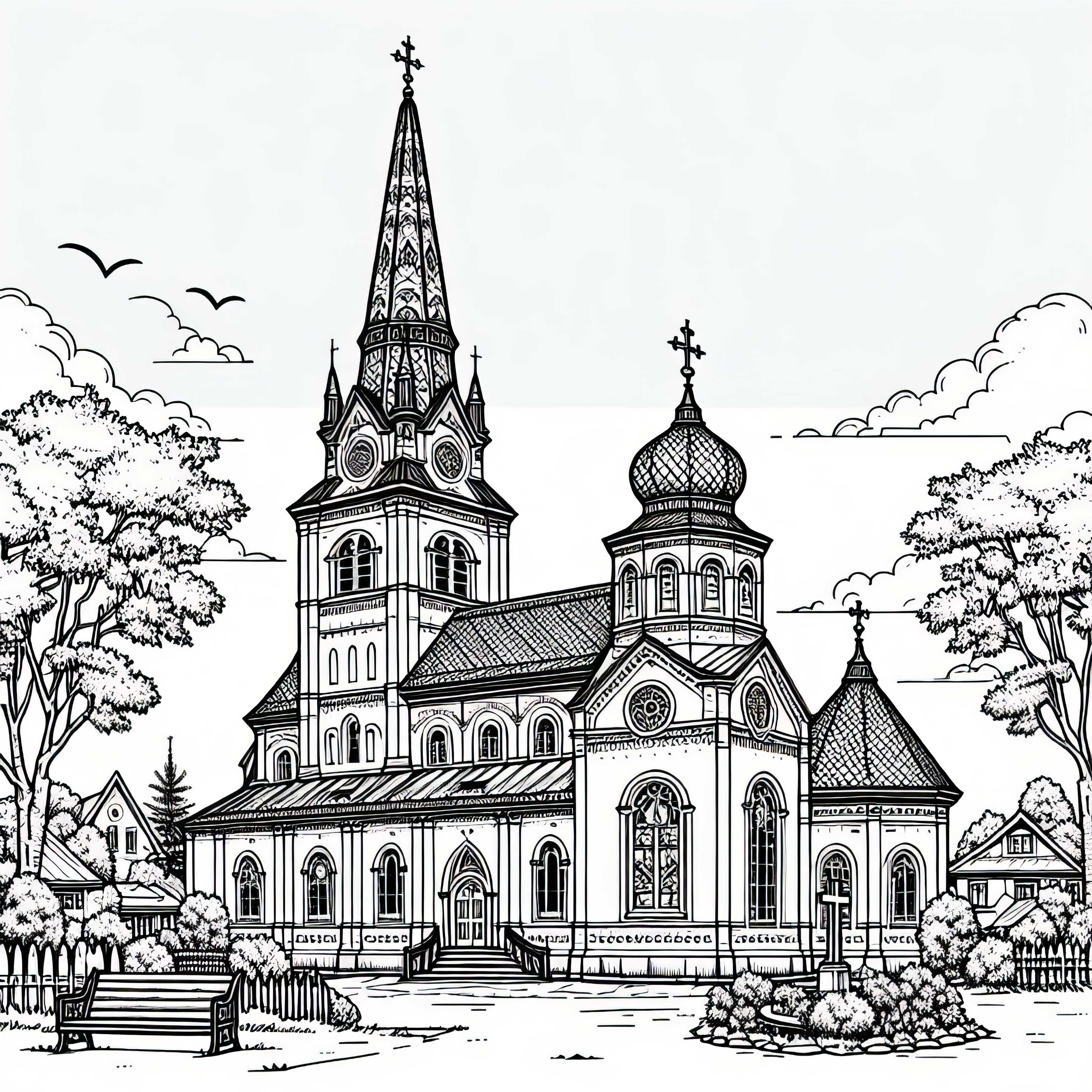Раскраска для церкви – Бесплатная загрузка