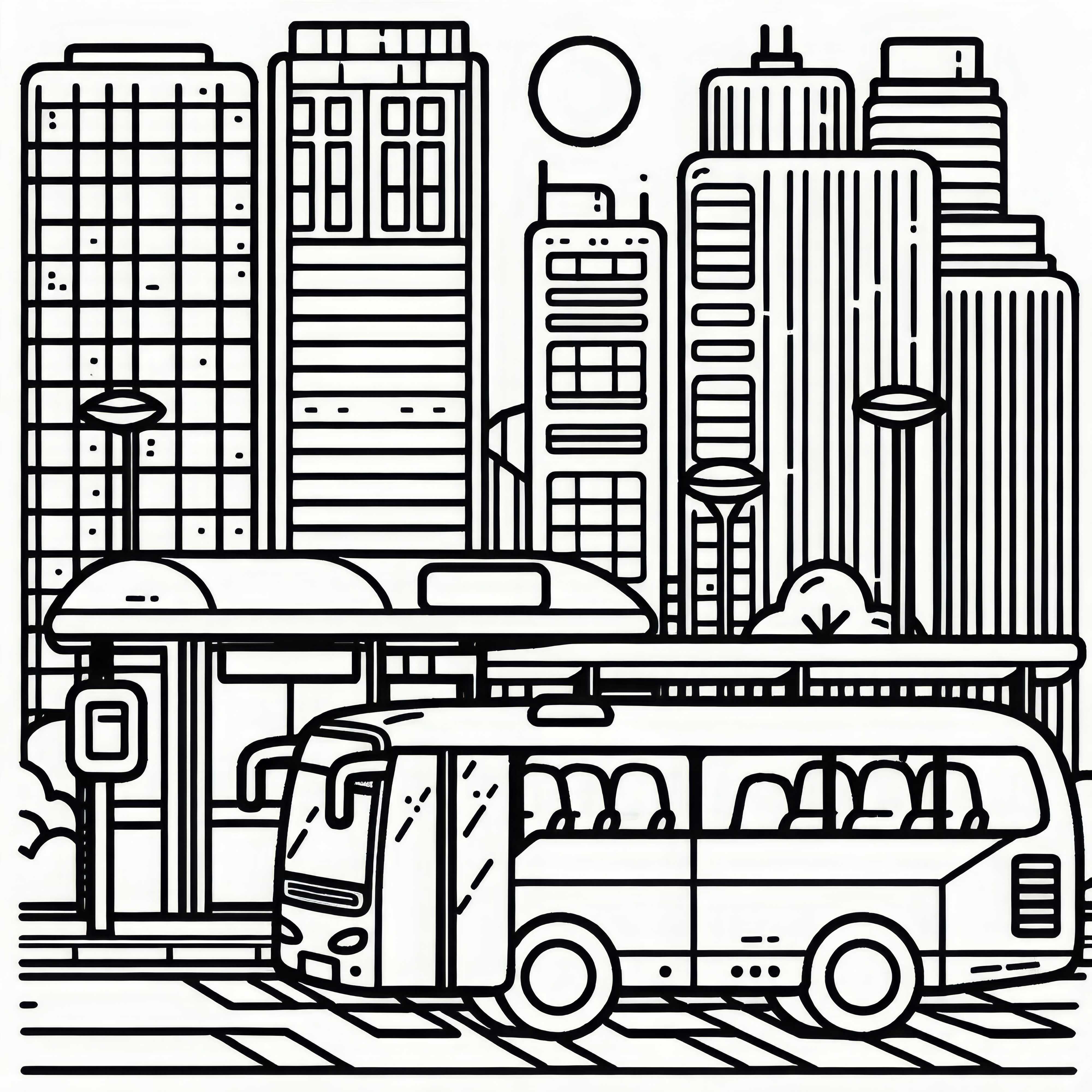 Bus station coloring page free download