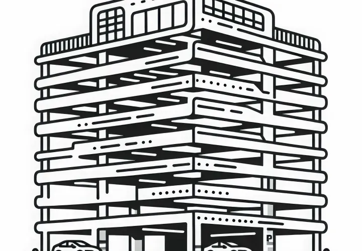 Free Parking Garage Coloring Page