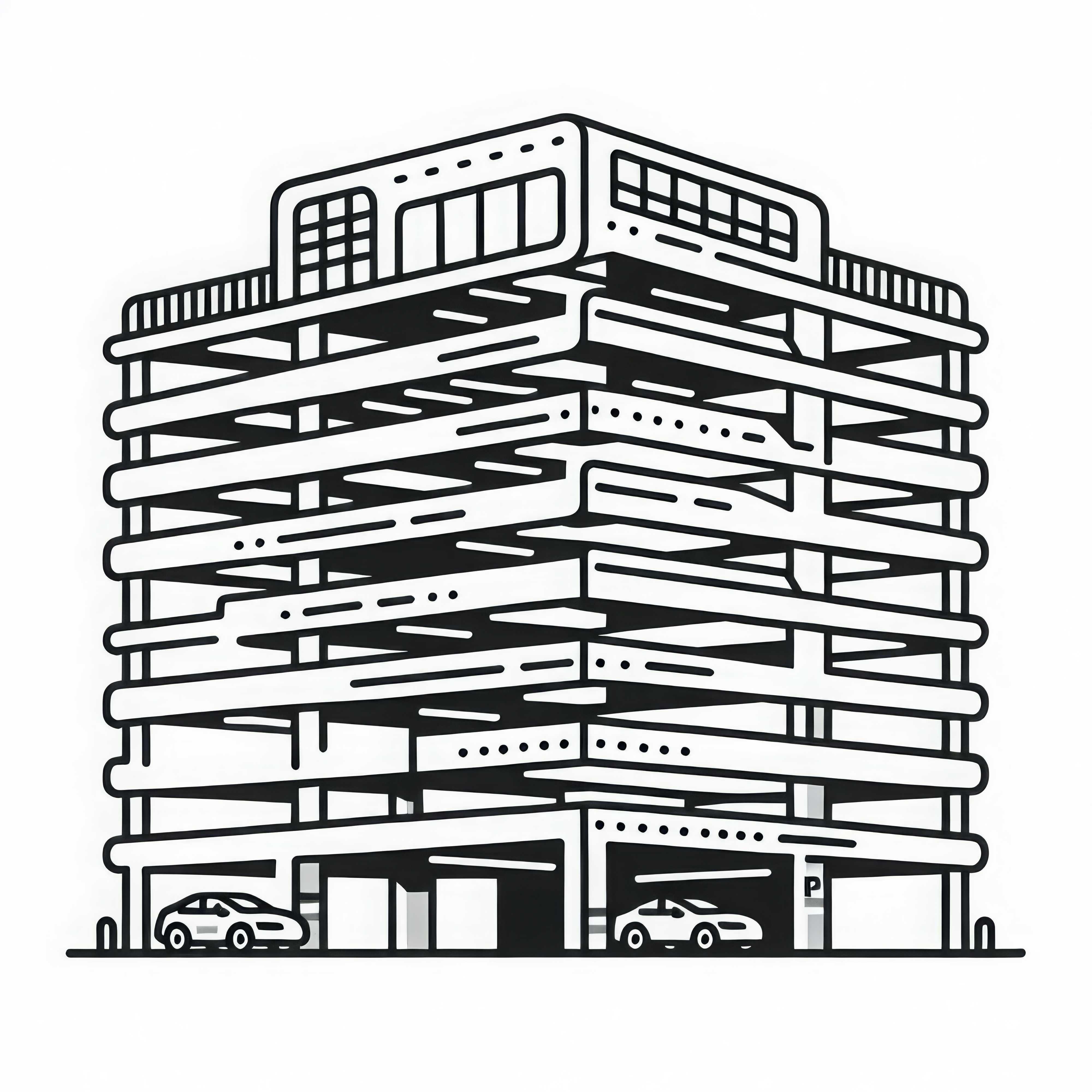 Parking garage coloring page free