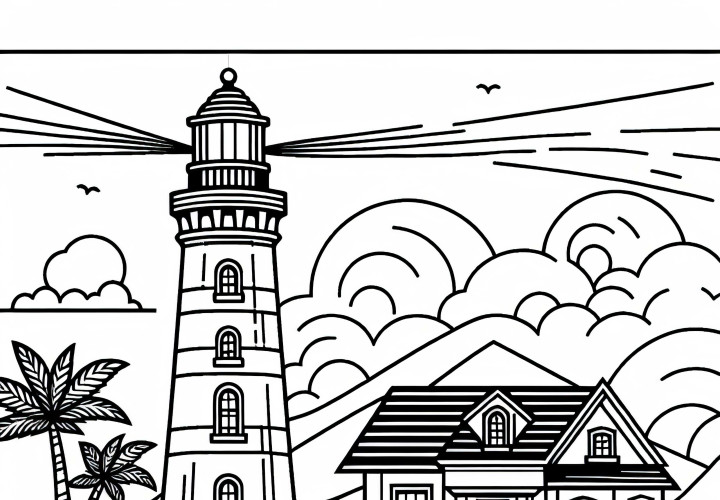 Free Lighthouse Coloring Page