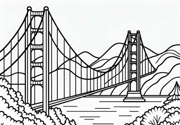 Bridge Coloring Page Free – Free Coloring Fun for Traffic and Infrastructure