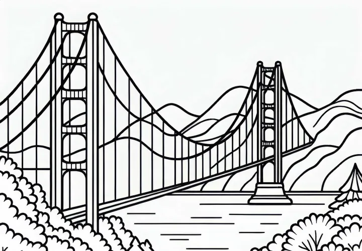 Bridge Coloring Page Free – Free Coloring Fun for Traffic and Infrastructure