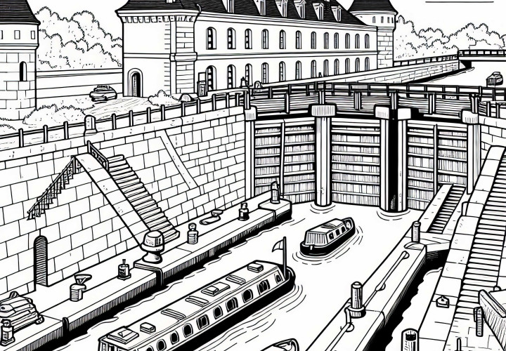 Lock Facility Coloring Template Free