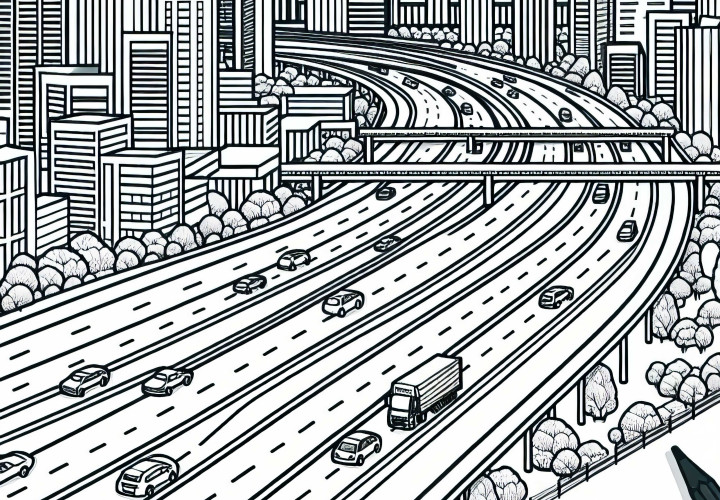 Free Autobahn coloring page for download