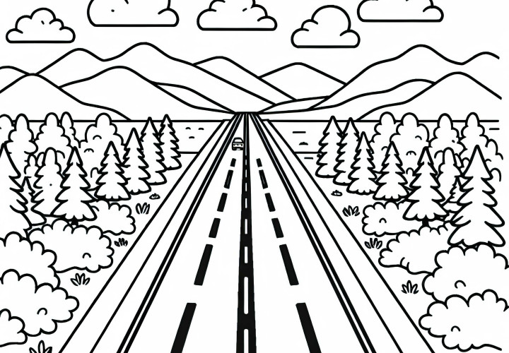 Street Coloring Page Free