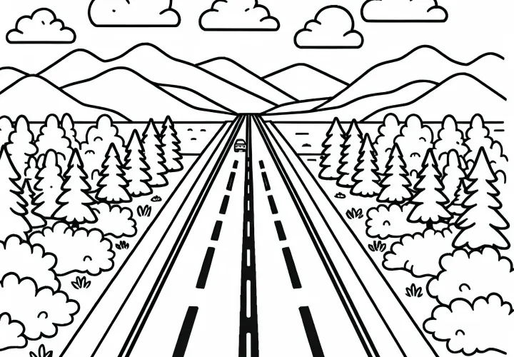 Street Coloring Page Free