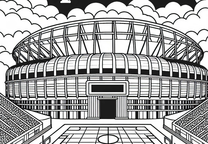 Free coloring page of a stadium
