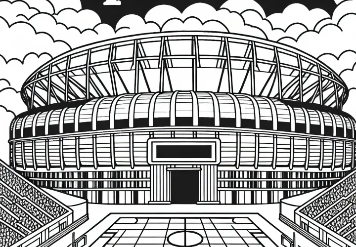 Free coloring page of a stadium