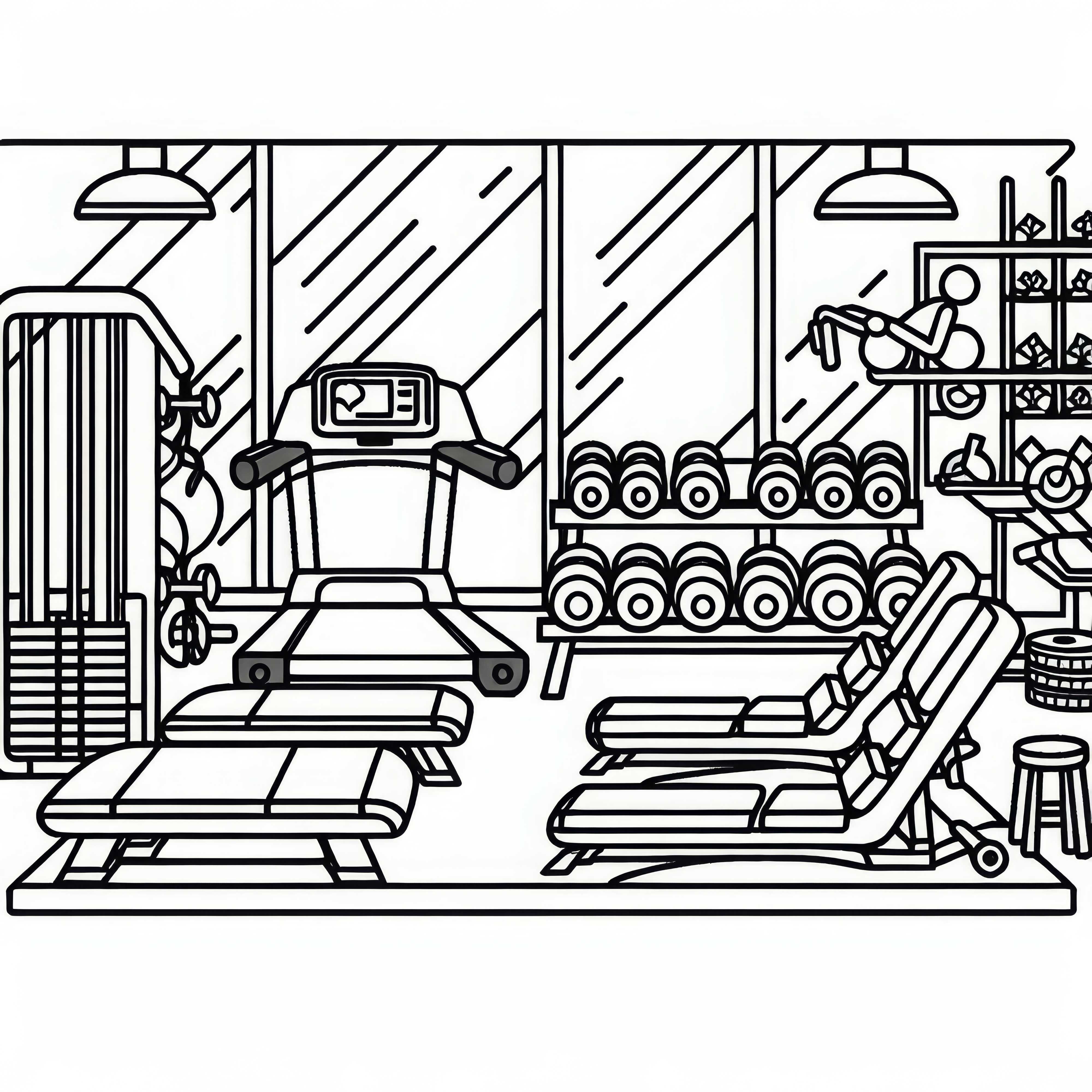 Free Coloring Page of a Gym to Color Free Gym Coloring Template to Color