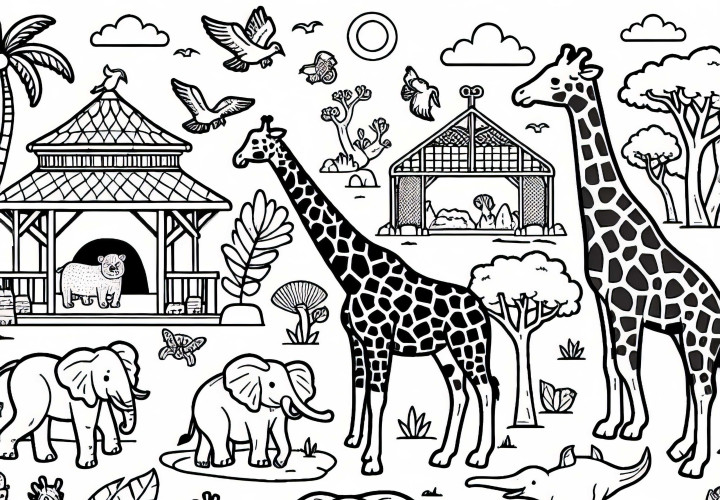 Zoo Coloring Pages Free