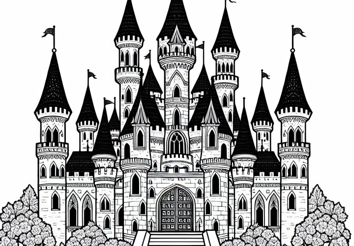 Hrad omalovánka zdarma – Bezplatná omalovánka pro kreativní duše
