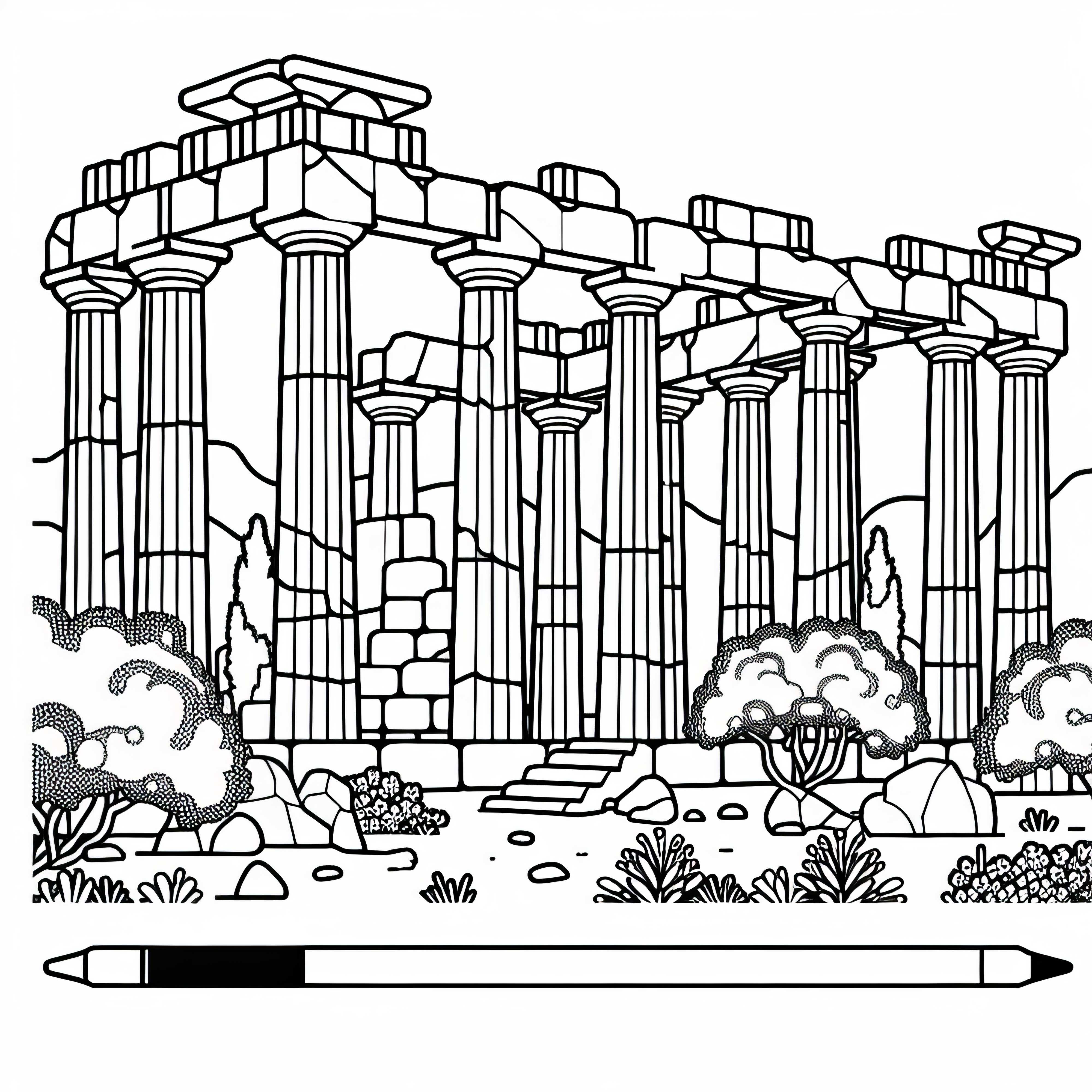 Objevte omalovánku historické ruiny