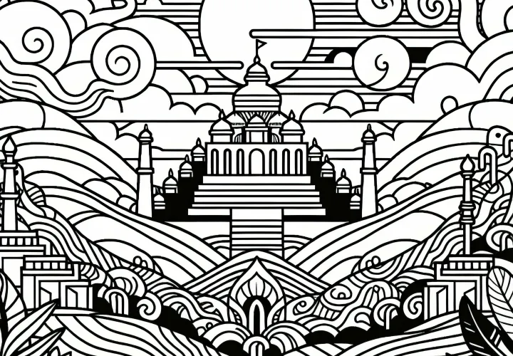 記念碑 塗り絵 無料