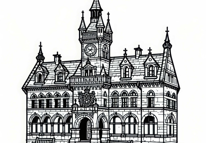 Bezplatná predloha na maľovanie Stará radnica