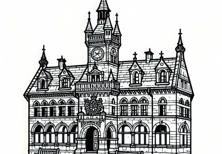 旧市庁舎 塗り絵 無料