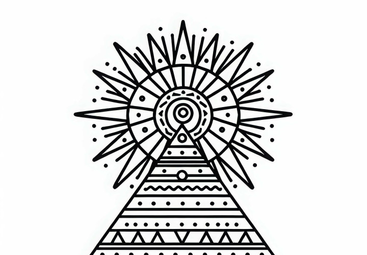 Free coloring page of a pyramid