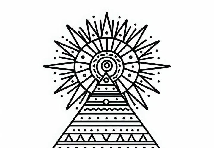 ピラミッドの無料塗り絵