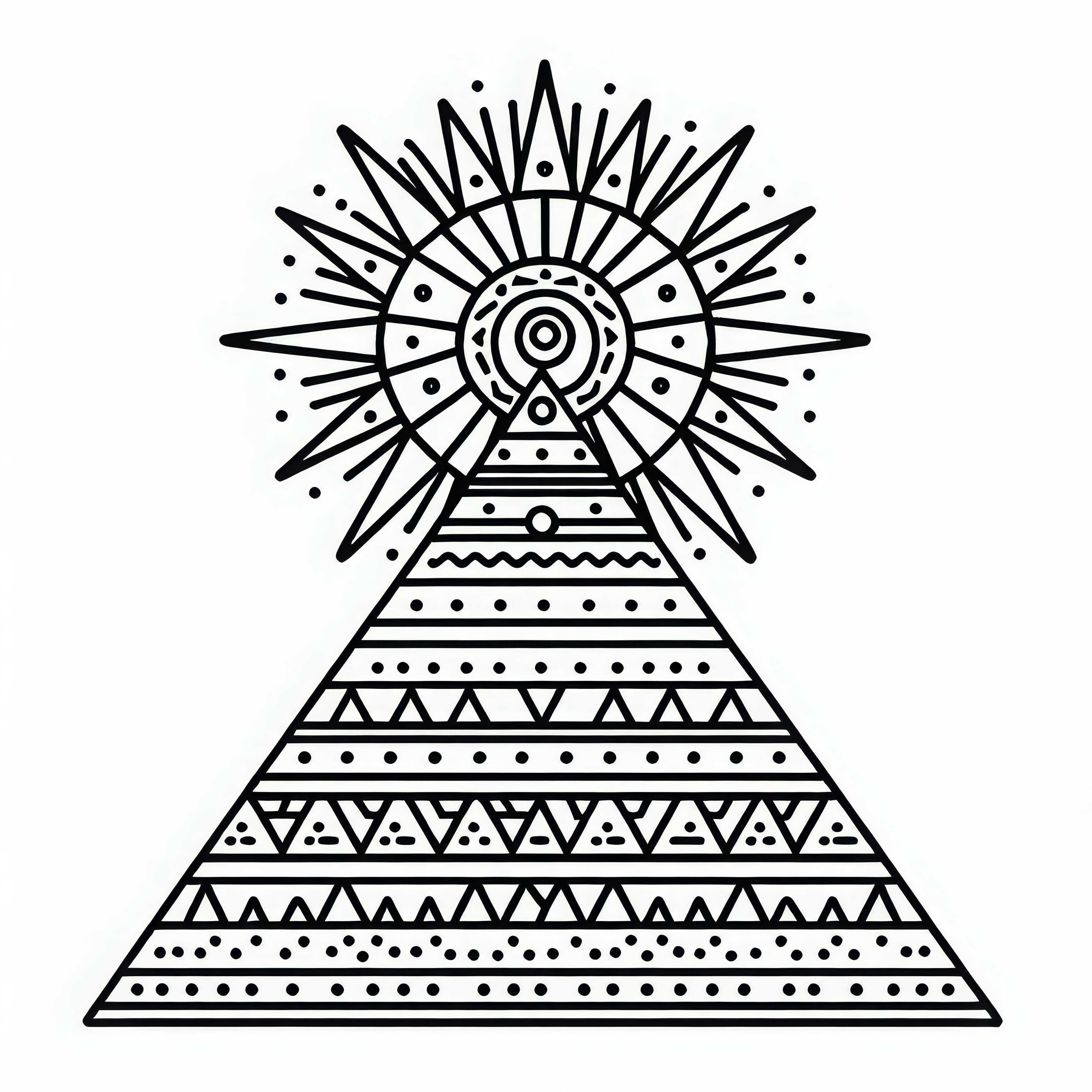 Free coloring page of a pyramid Free coloring page of a pyramid