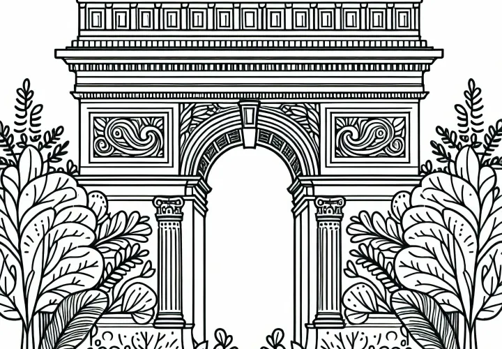 トライアンフアーチ 塗り絵 無料ダウンロード