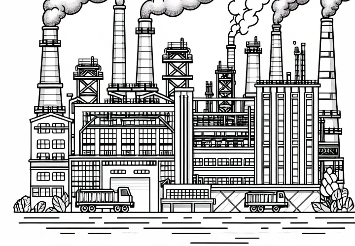 Modèle de coloriage d'usine gratuit