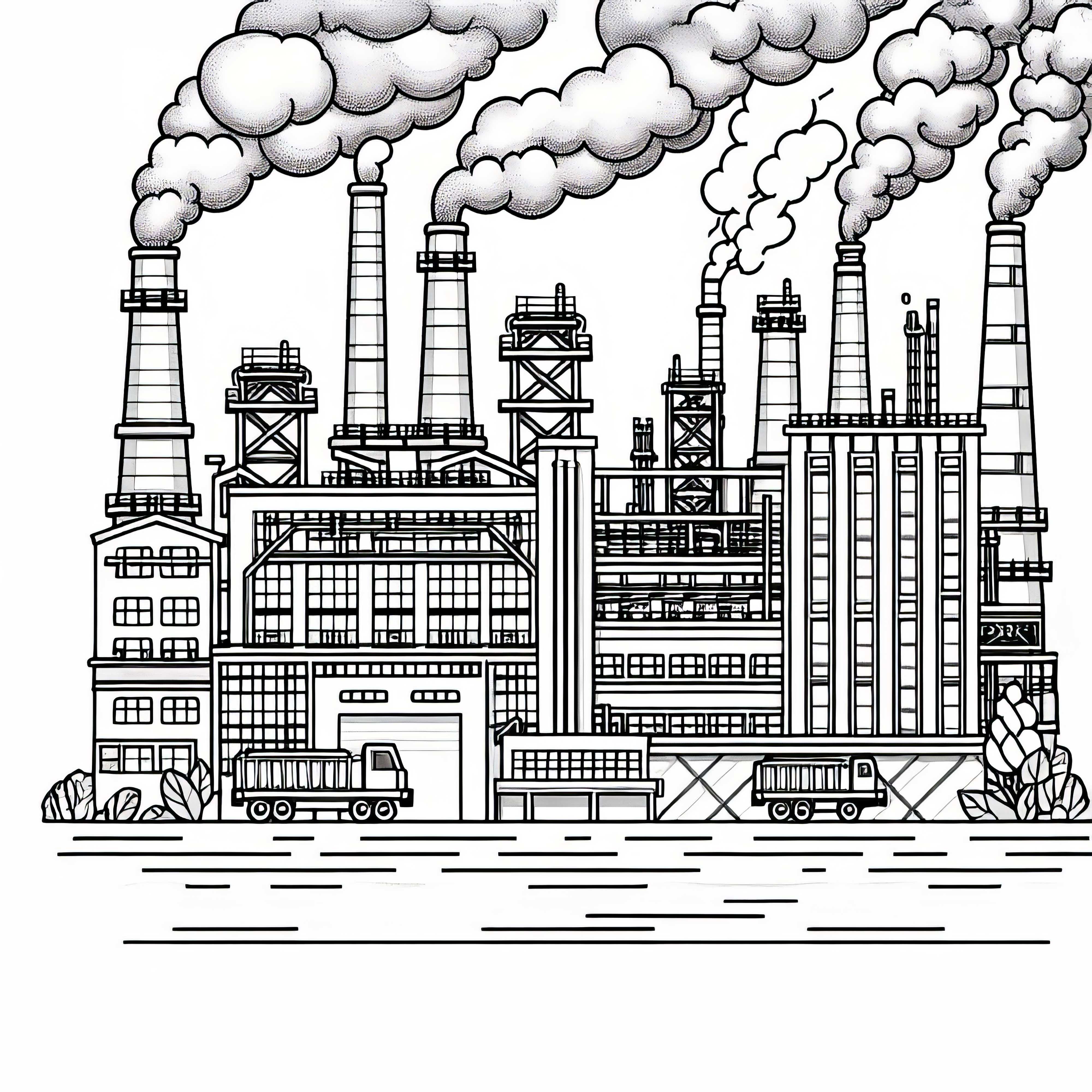 Bezplatná šablóna na maľovanie továrne Bezplatná predloha na farbenie fabrík