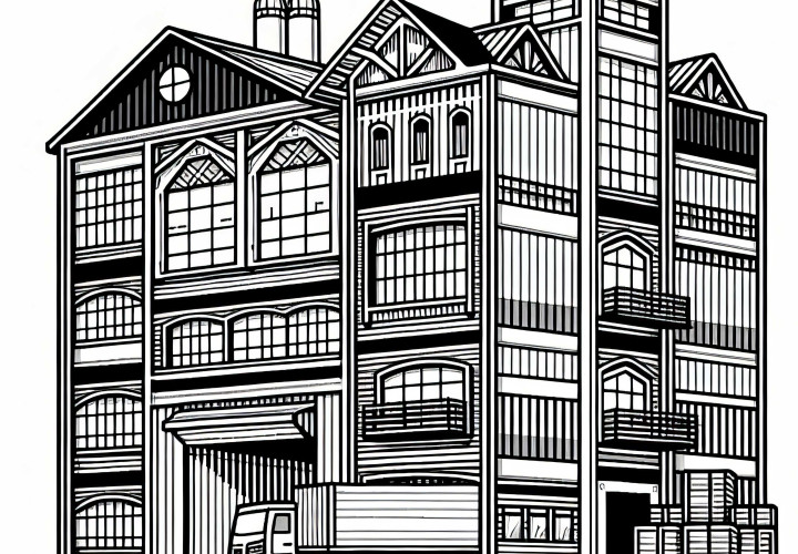 無料の倉庫塗り絵