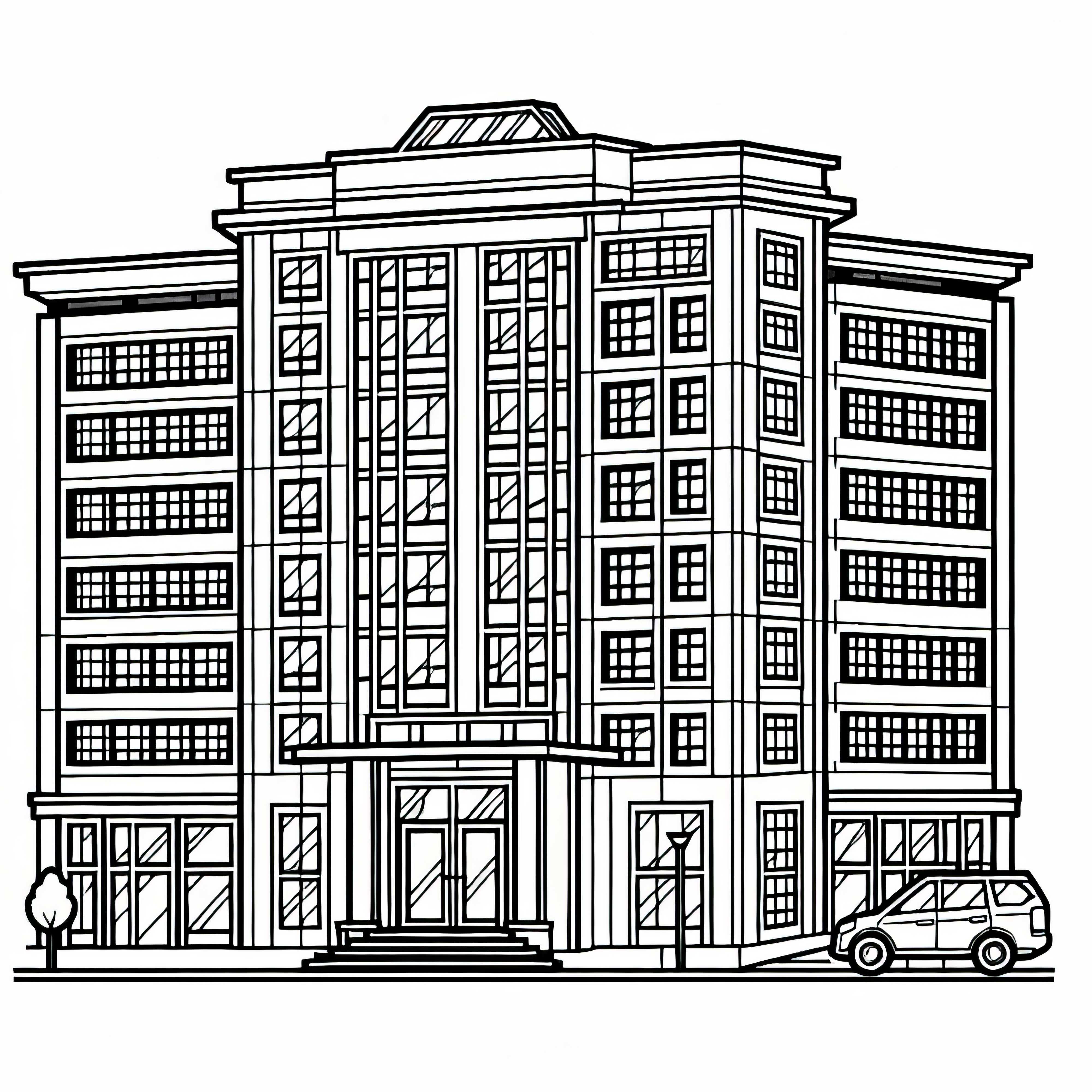 Zdarma ke stažení omalovánka kancelářské budovy