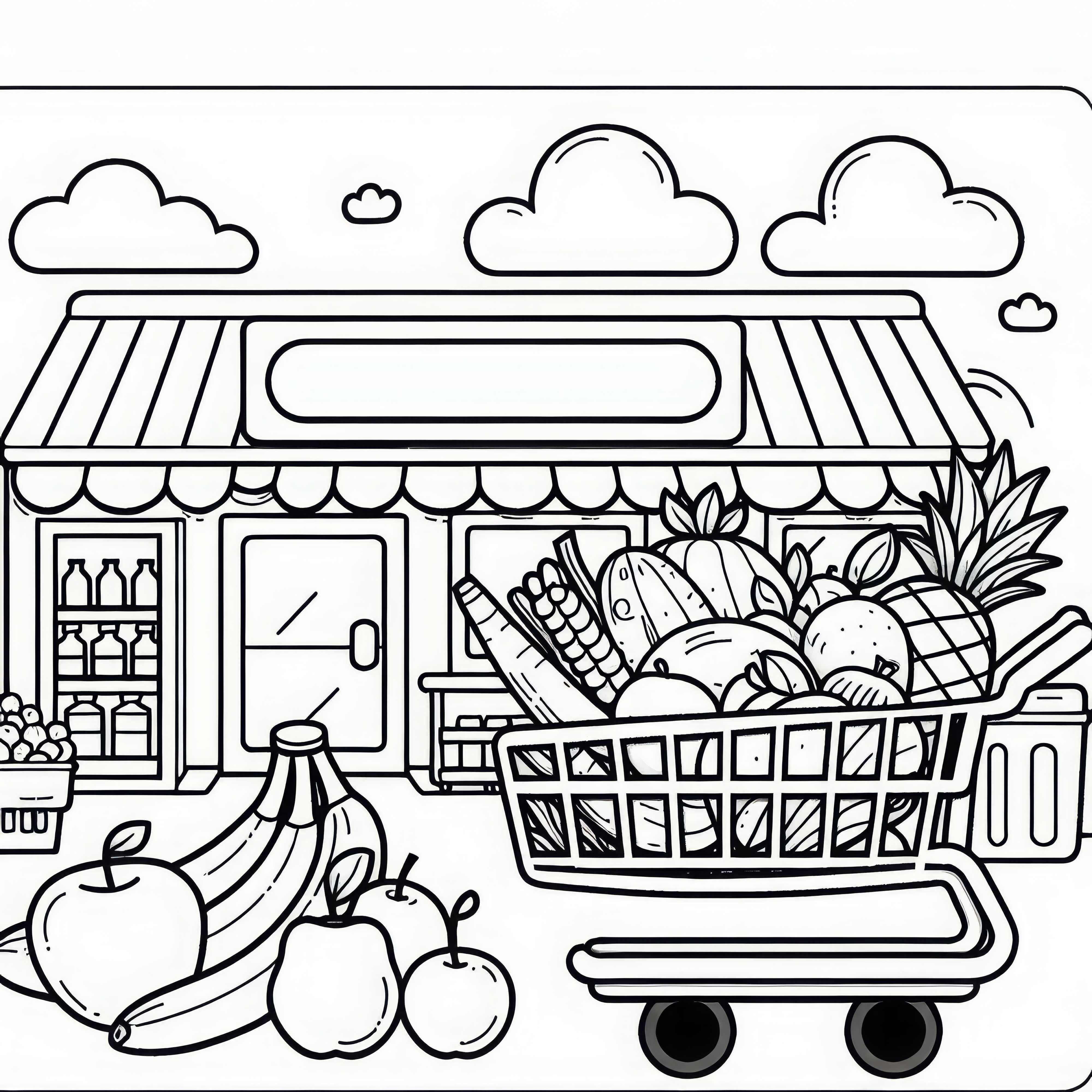 Omalovánka supermarket zdarma Malba supermarketu zdarma