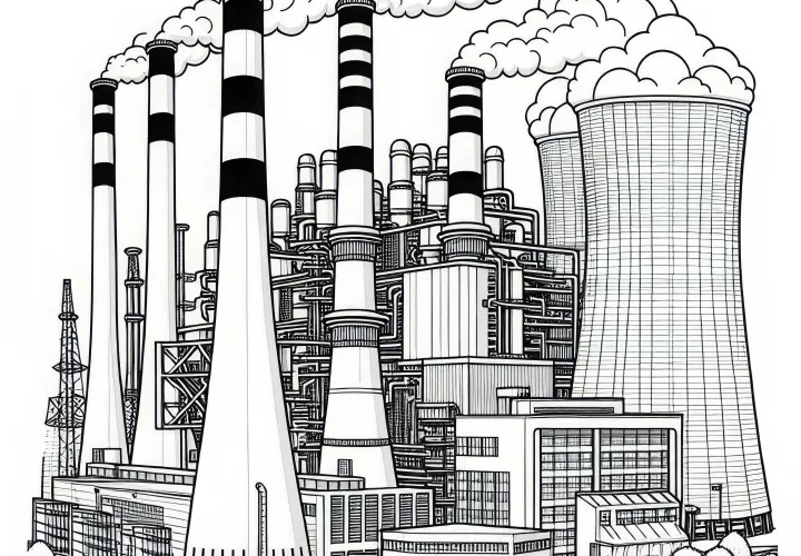 Modèle de dessin de centrale électrique gratuit