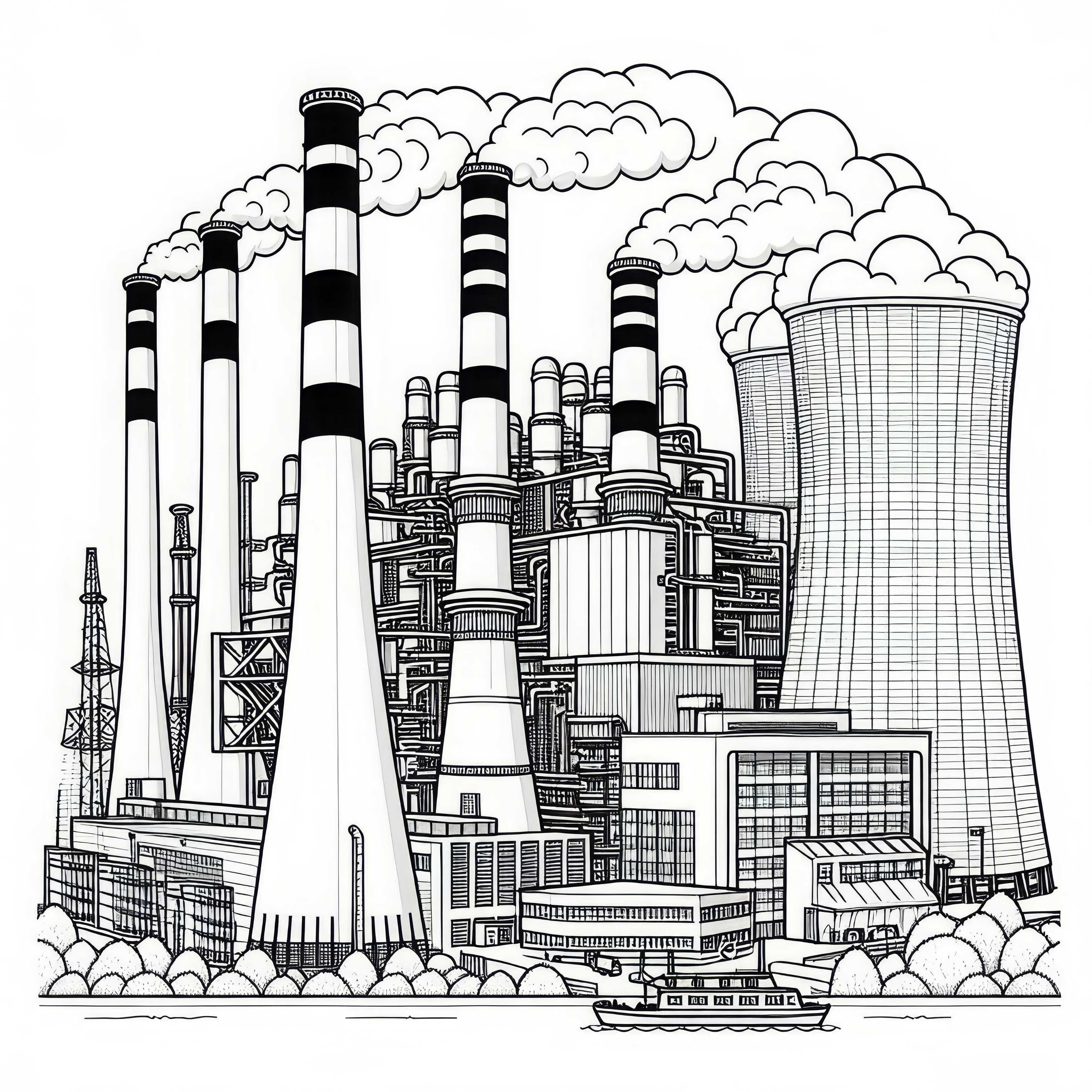 Návrh na malování elektrárny zdarma Bezplatná šablona na malování elektrárny