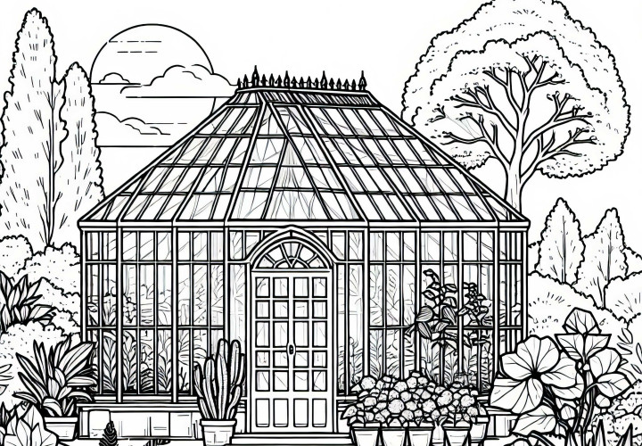 Gambar Mewarnai Rumah Kaca Gratis