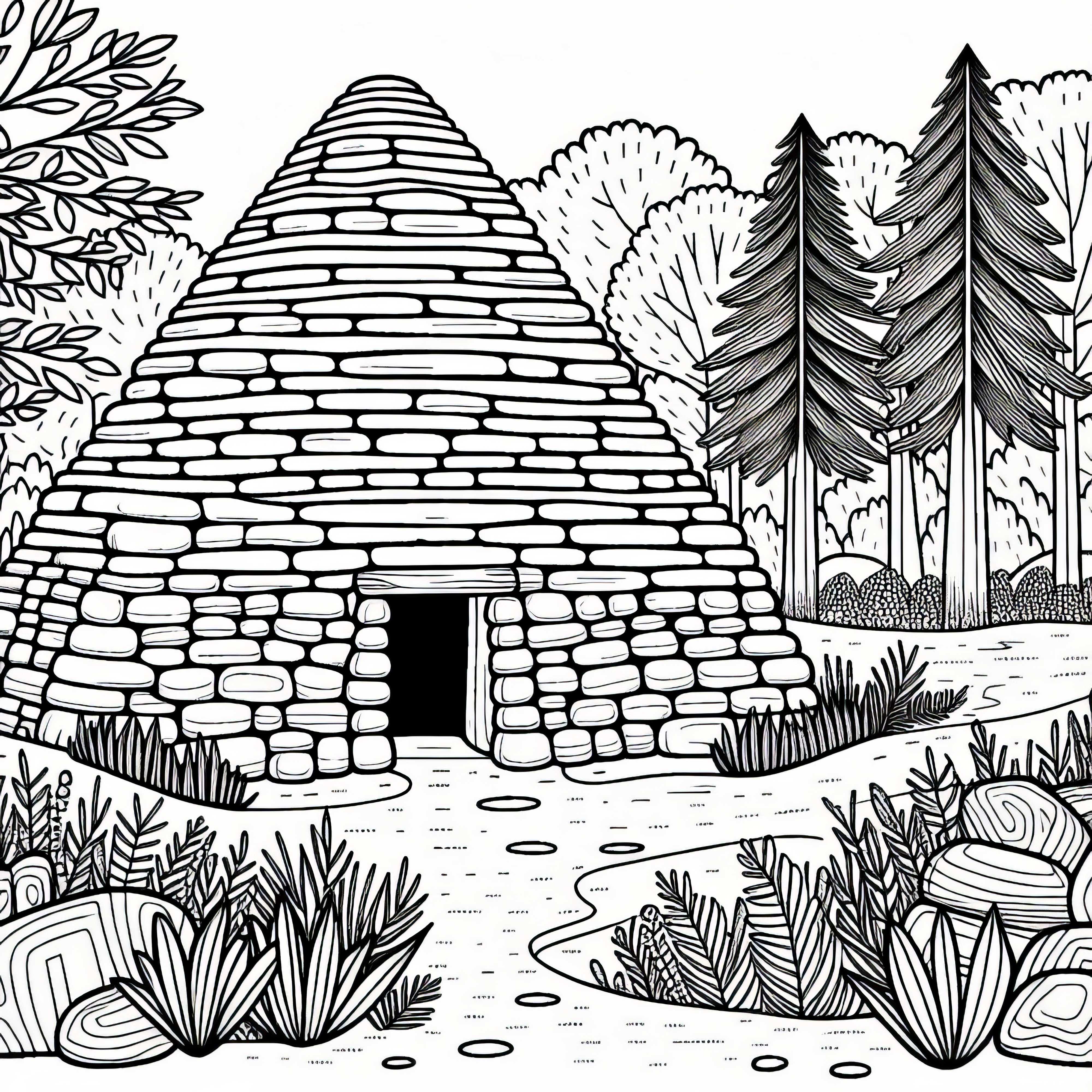 Gambar Mewarnai Rumah Bukit Bumi Gratis