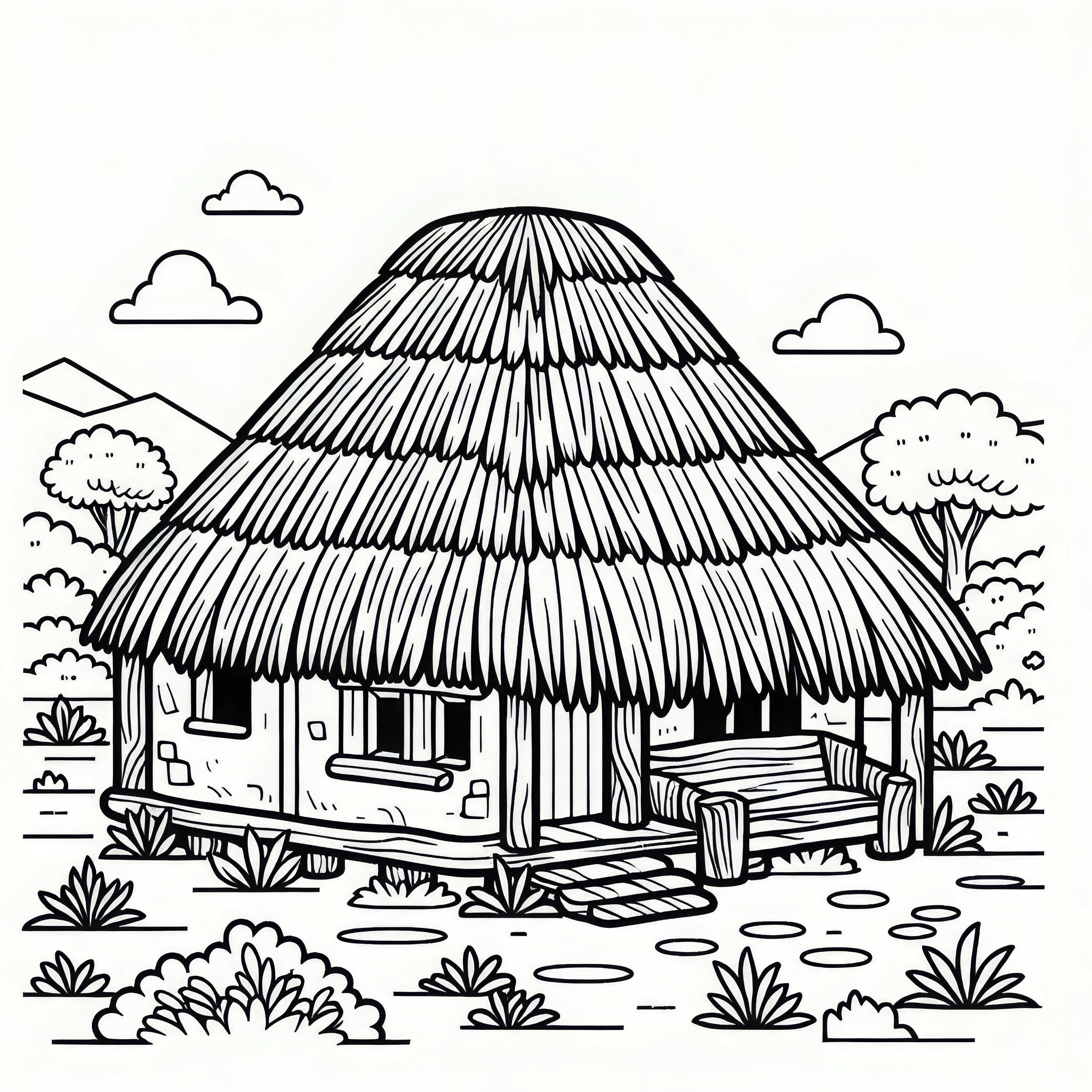 Kertas gambar bebas untuk mencetak dan mewarnai gubuk tanah liat Gambar Pewarnaan Gubuk Tanah Liat Gratis untuk Dicetak dan Diwarnai