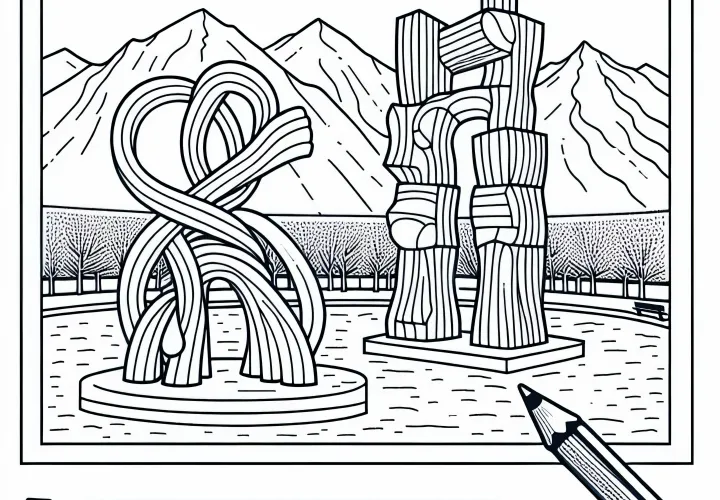 Скульптурный парк раскраска бесплатно