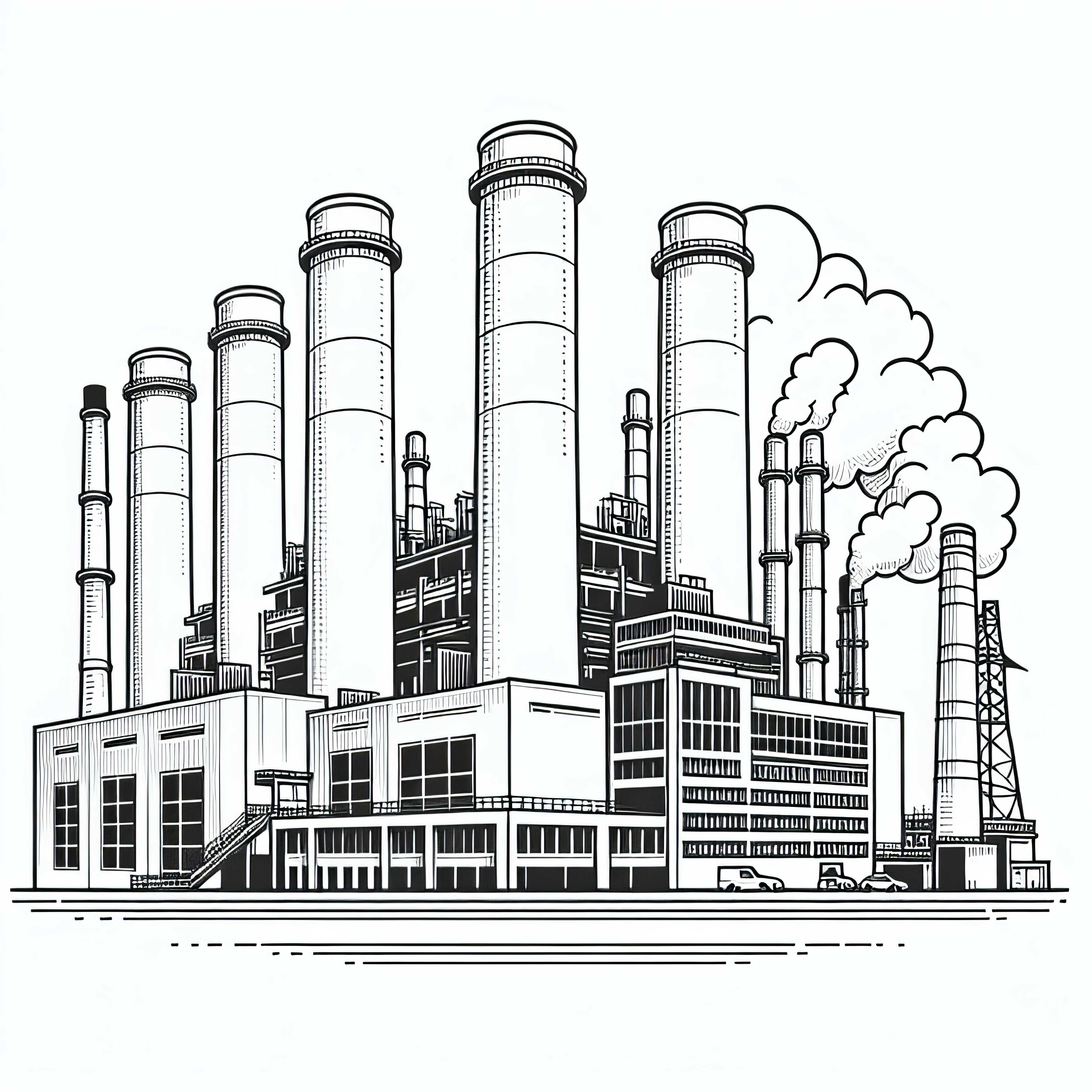 Image à colorier d'une centrale électrique à gaz - Offre de téléchargement gratuit Image à colorier d'une centrale à gaz - Offre de téléchargement gratuite