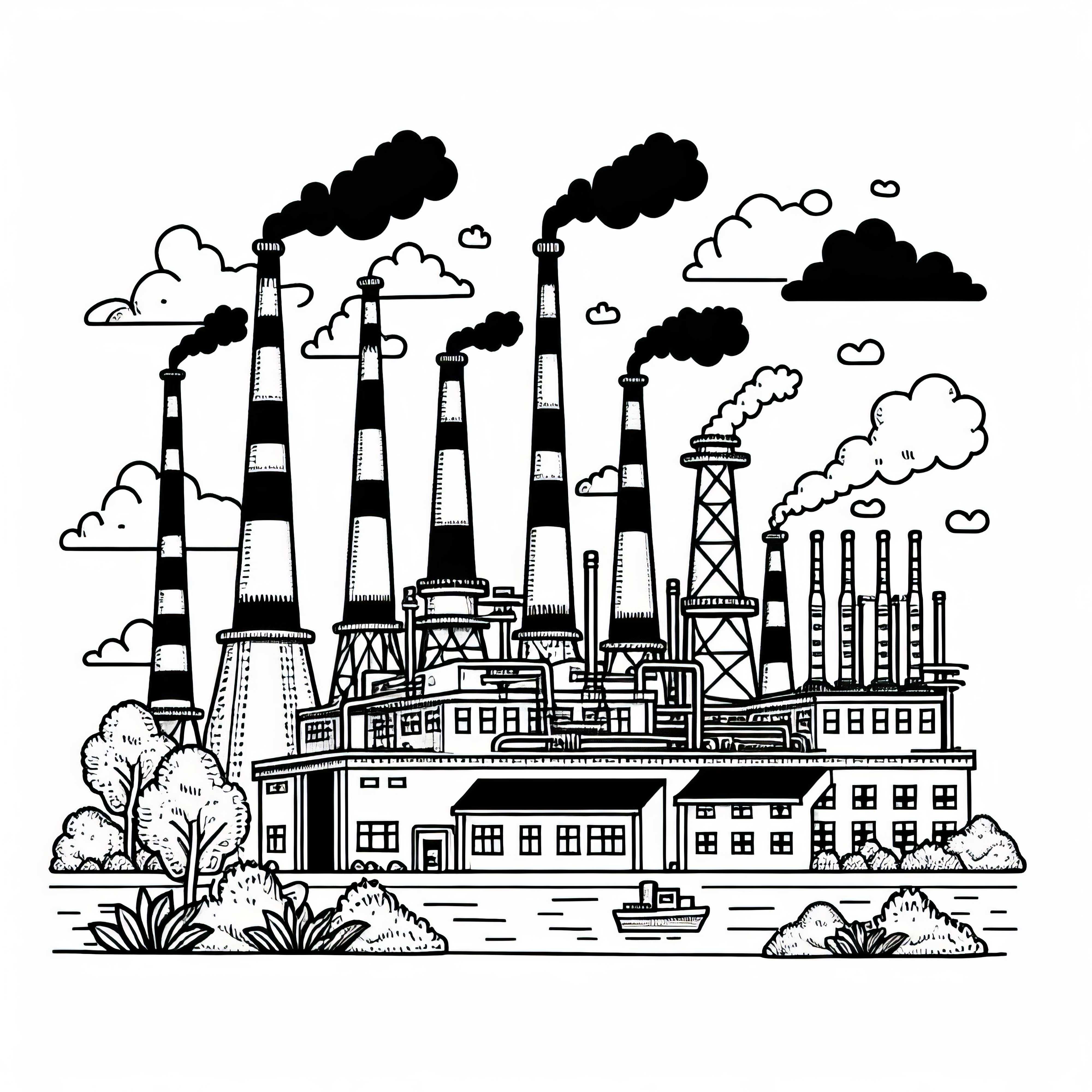 Image à colorier de centrale à huile gratuit Image à colorier de centrale à huile gratuit