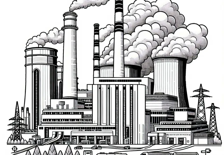 Раскраска теплостанции для раскрашивания и бесплатная загрузка