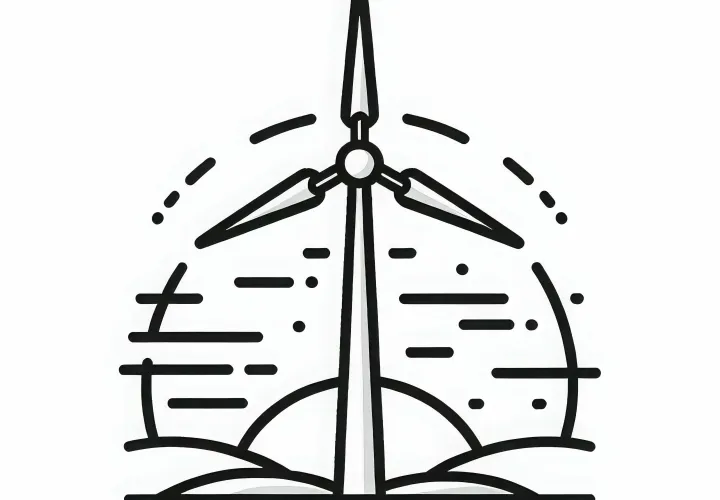 Ветроустановки на суше - Раскраска бесплатно