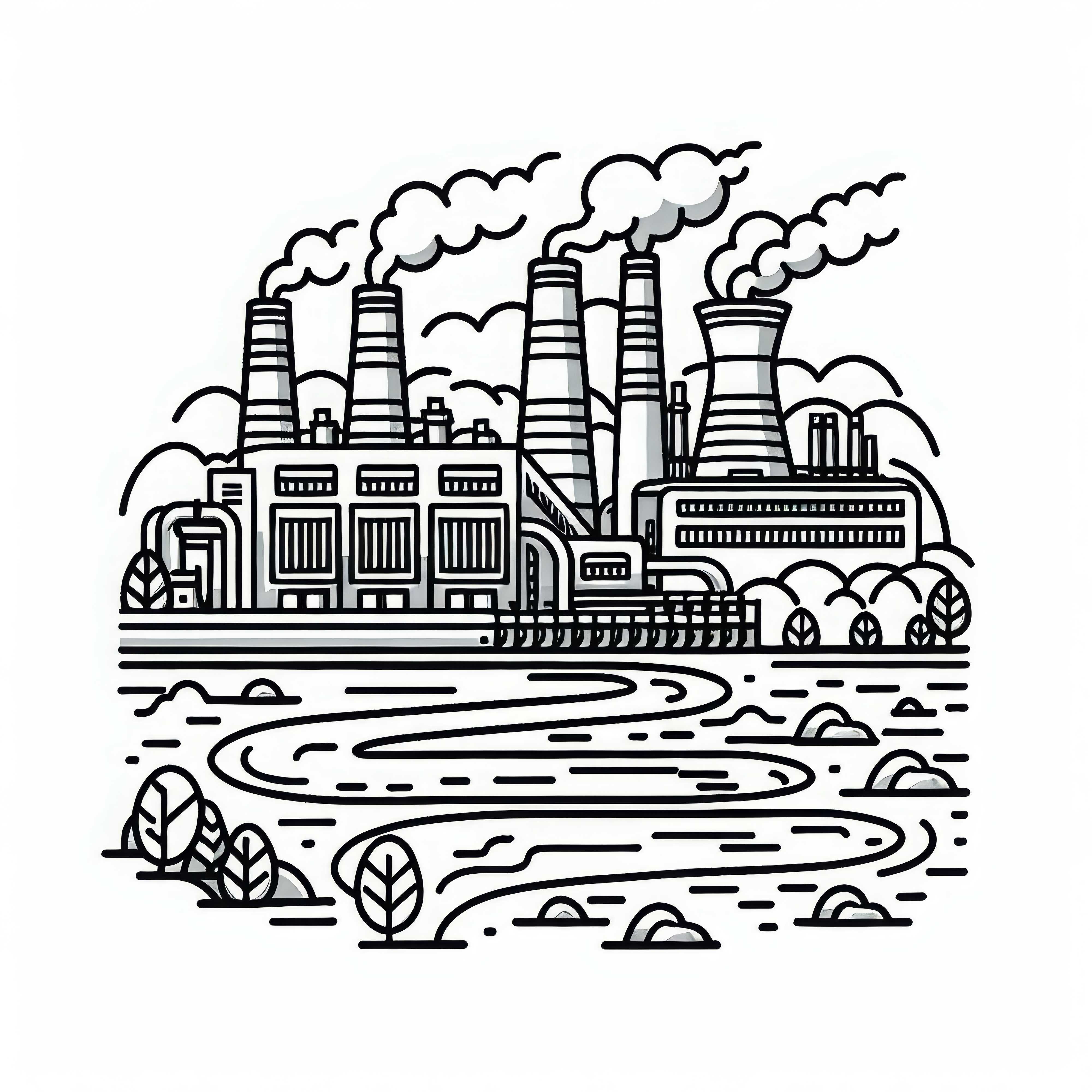 Image à colorier de centrale géothermique téléchargement gratuit