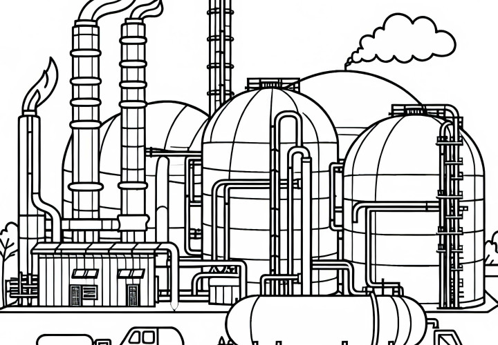 Image à colorier de la centrale à biogaz gratuit
