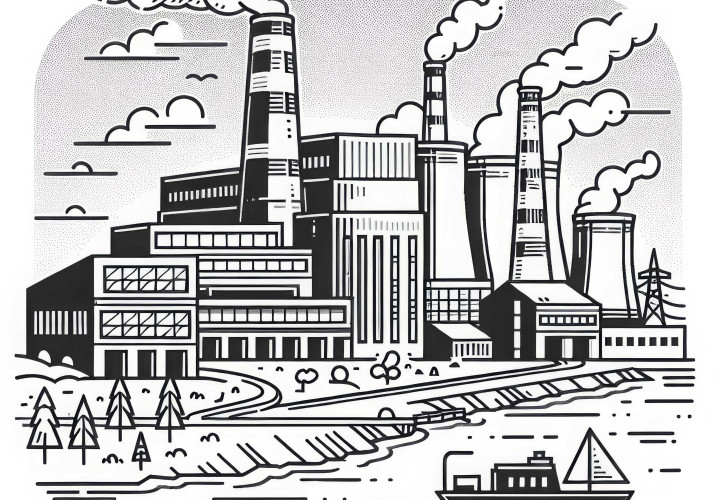 Image à colorier d'une incinération des déchets - Téléchargement gratuit